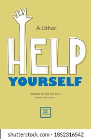 Help Yourself.
Book Cover Creative Template. Psychology Or Personal Development Concept. Mid Century Style Design. Applicable For Books, Posters, Placards Etc.