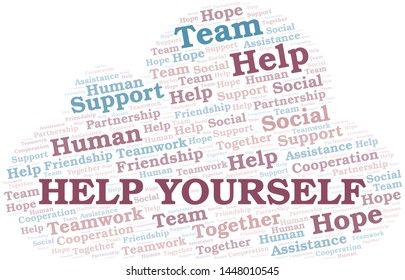 Help Yourself word cloud. Vector made with text only.