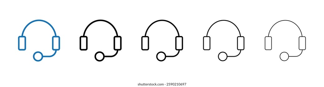 Helpdesk Headphone icon Outline vector logo for web ui