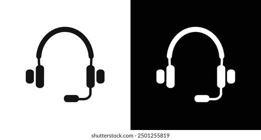 Helpdesk Headphone icon Symbol mark in filled style