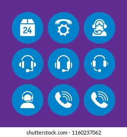 helpdesk icon. 9 helpdesk set with headset, support and call vector icons for web and mobile app