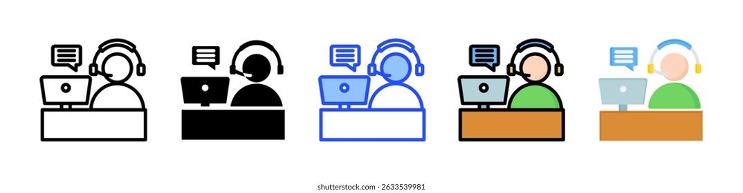 Helpdesk Icon Collection With Multiple Styles