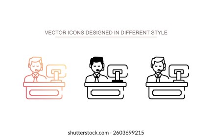Helpdesk icon design with white background stock illustration