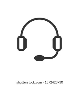 Helpdesk Icon In Flat Style. Headphone Vector Illustration On White Isolated Background. Chat Operator Business Concept.