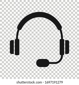 Helpdesk icon in flat style. Headphone vector illustration on white isolated background. Chat operator business concept.