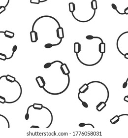 Helpdesk icon in flat style. Headphone vector illustration on white isolated background. Chat operator seamless pattern business concept.