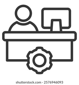 Helpdesk Icon Lineal Style Vector Illustration