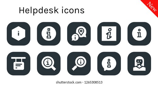  helpdesk icon set. 10 filled helpdesk icons. Simple modern icons about  - Information, Teleoperator
