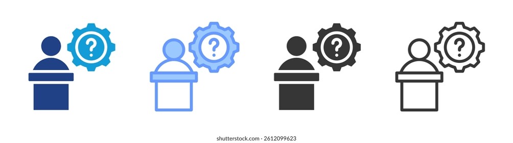 Helpdesk icon set multiple style collection