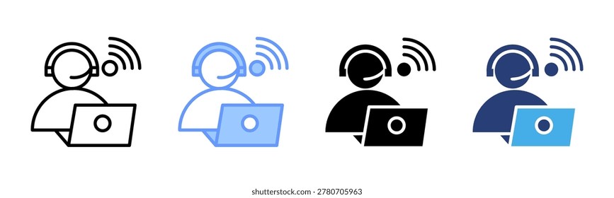 Helpdesk icon set multiple style collection