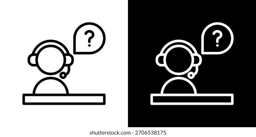 Helpdesk Icon Vector Illustration. Fresh Line Design Built For Creative Flexibility In Light And Dark Versions.