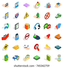 Helpdesk icons set. Isometric style of 36 helpdesk vector icons for web isolated on white background