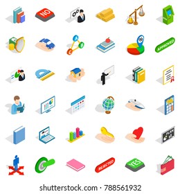 Helpdesk icons set. Isometric style of 36 helpdesk vector icons for web isolated on white background