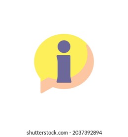 Helpdesk info flat icon, vector sign, information speech bubble colorful pictogram isolated on white. Symbol, logo illustration. Flat style design