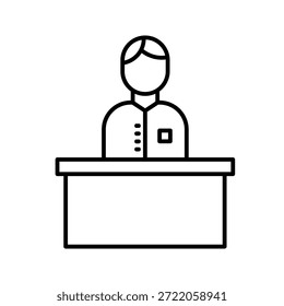 Ilustración vectorial de iconos de contorno de Helpdesk