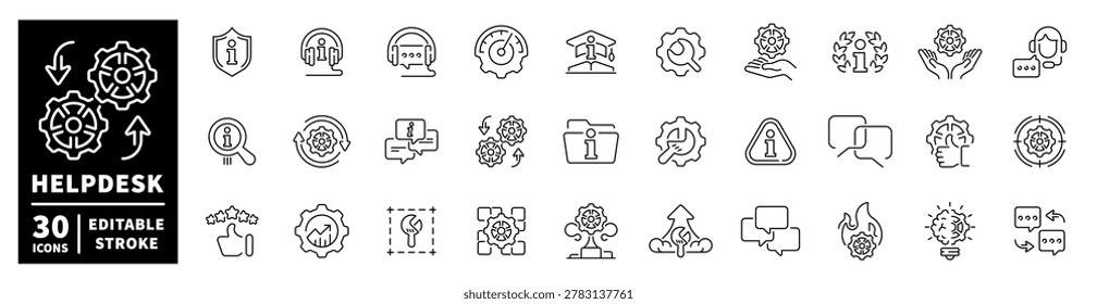 Helpdesk and support icons collection for customer service and technical assistance