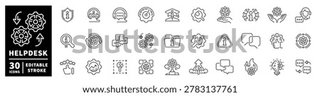 Helpdesk and support icons collection for customer service and technical assistance