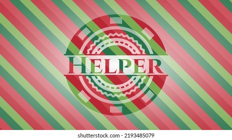 Helper christmas style emblem. Vector Illustration. Detailed. 