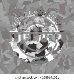 Helper on grey camo pattern