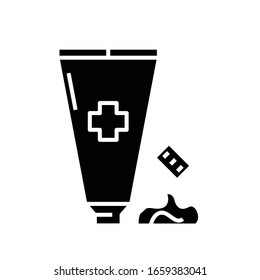 Icono negro crema útil, ilustración conceptual, símbolo plano vectorial, signo de glifo.