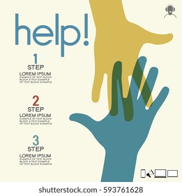 Helpful icon. Service concept us support help desk. Infographics design web elements. Template background. File is saved in AI10 EPS version.