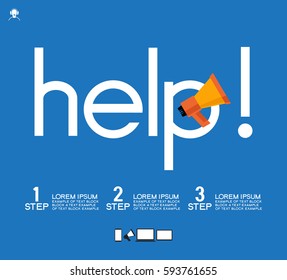 Helpful icon. Service concept us support help desk. Infographics design web elements. Template background. File is saved in AI10 EPS version.