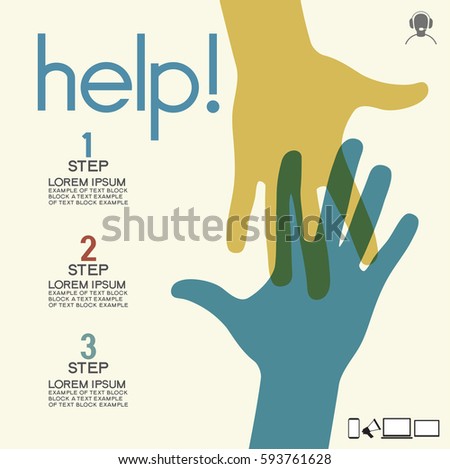 Helpful icon. Service concept us support help desk. Infographics design web elements. Template background. File is saved in AI10 EPS version.
