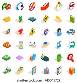 Helpful icons set. Isometric style of 36 helpful vector icons for web isolated on white background