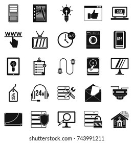 Helpful information icons set. Simple set of 25 helpful information vector icons for web isolated on white background