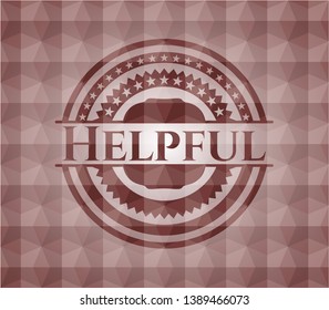 Helpful red seamless emblem with geometric pattern.