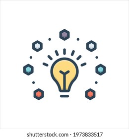 Helpful tip colorful lightbulb vector illustration icon.