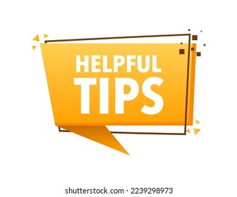 Helpful tips Announcement Megaphone Label. Loudspeaker speech bubble.