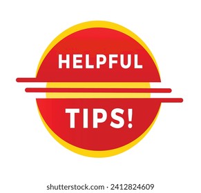 Hilfreiche Tipps Banner, rotes Label Design modern. Vektorvorlage einzeln auf weißem Hintergrund.