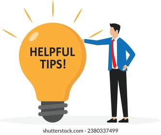 Helpful tips for business, useful ideas or smart trick to success, advice or suggestion information for improvement concept

