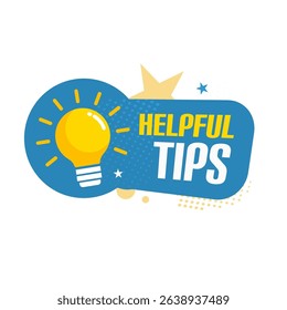 helpful tips — colorful vector sticker, label, badge vector illustration
