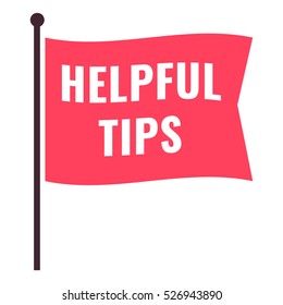 Helpful tips, flag icon, symbol. Flat vector illustration on white background.