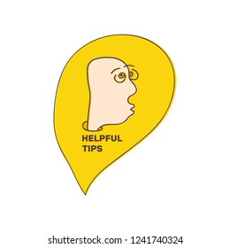 Consejos útiles. Hombre dibujado a mano libre. Ilustración vectorial con estilo doodle. Diseño creativo para avatar, comunicación e impresión.