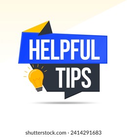 Consejos útiles etiqueta de mensaje geométrico clipart con icono bombilla vector