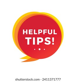 Helpful tips geometric message speech bubble icon design, emblem. Education faq sign. Announcement business communication, Vector.