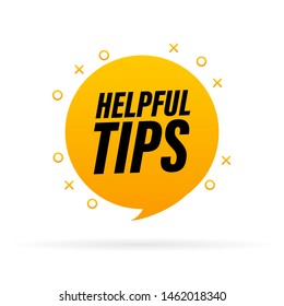 Helpful Tips Label on white backraund.