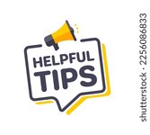 Helpful Tips Megaphone Marketing Advert Label