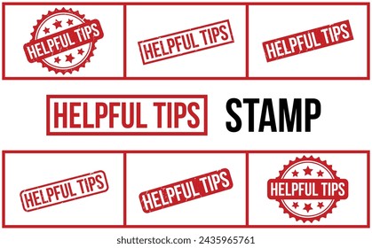 Helpful Tips rubber grunge stamp set vector