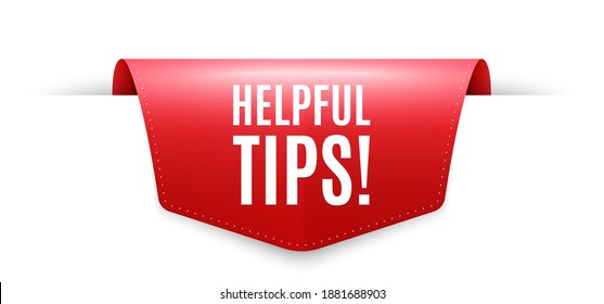 Helpful tips symbol. Ribbon label tag. Education faq sign. Help assistance. Infographics price tag banner. Helpful tips badge shape. Website ribbon label banner. Vector