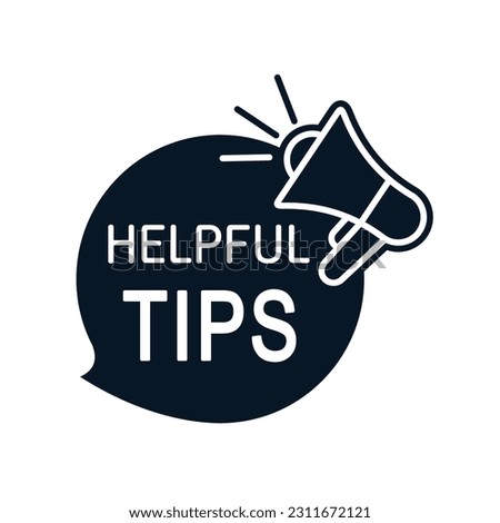  Helpful Tips text . Education faq icon. Help assistance. Vector illustration  isolated on white background.