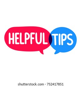 Helpful tips. Vector hand drawn speech bubbles illustration on white background.