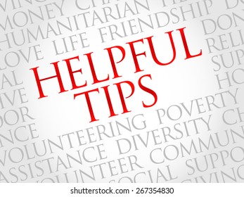 Helpful tips word cloud concept