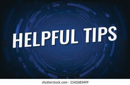 helpful tips word concept vector illustration with blue lines modern futuristic 3d style for landing page template ui web mobile app poster banner flyer background gift card coupon label wallpaper