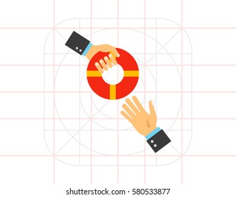 Helping business to survive vector icon