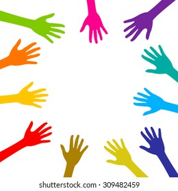 helping or caring hand background vector design