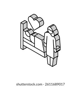helping and caring for sick people isometric icon vector. helping and caring for sick people sign. isolated symbol illustration